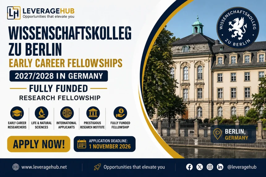 Wissenschaftskolleg zu Berlin Early Career Fellowships 20272028