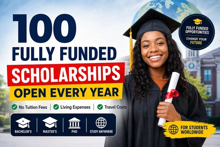 100 Fully Funded Scholarships Open Every Year